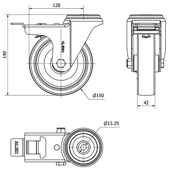 R.GIR.AGUJERO M12 FRENO 20ZVFD150-PO NYLON BLANCO-POLIUR.ROJO LISO