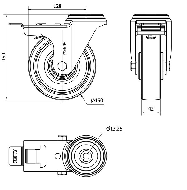 R.GIR.AGUJERO M12 FRENO 20ZVFD150-POB NYLON BLANCO-POLIUR.ROJO BOLAS