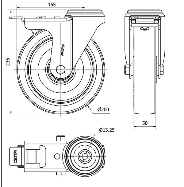 R.GIR.AGUJERO M12 FRENO 20ZVFD200-POB NYLON BLANCO-POLIUR.ROJO BOLAS