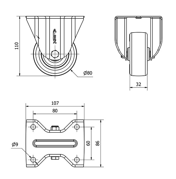 R.FIJA 17ZVL80-POL POLIAMIX BLANCO-POLIUR.MARRON EJE LISO