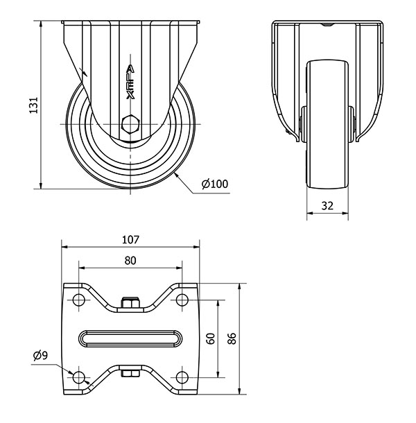 R.FIJA 17ZVL100-POL POLIAMIX BLANCO-POLIUR.MARRON EJE LISO