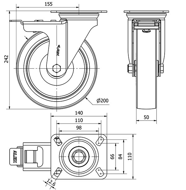 R.GIR.PLACA FRENO 10ZVFD200-POL POLIAMIX BLANCO-POLIUR.MARRON LISO