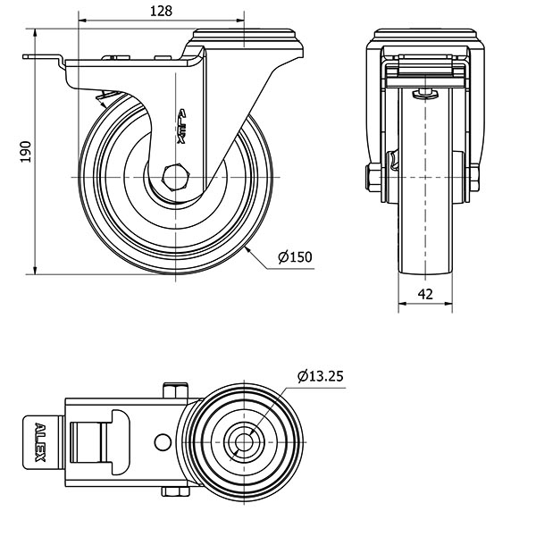 R.GIR.AGUJ.M12 FR.20ZVFD150-POL POLIAMIX BLANCO-POLIUR.MARRON LISO