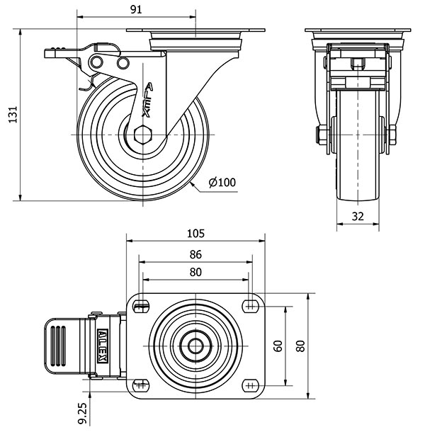 R.GIR.PLACA FR.INOX.10ZVLIFD100-POL POLIAMIX BLAN-POLIUR.MARRON LISO