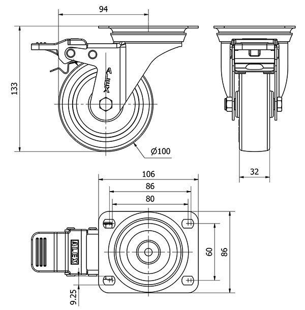 R.GIR.PLACA FR.INOX.10ZVIFD100-POL POLIAMIX BLAN.-POLIUR.MARRON LISO
