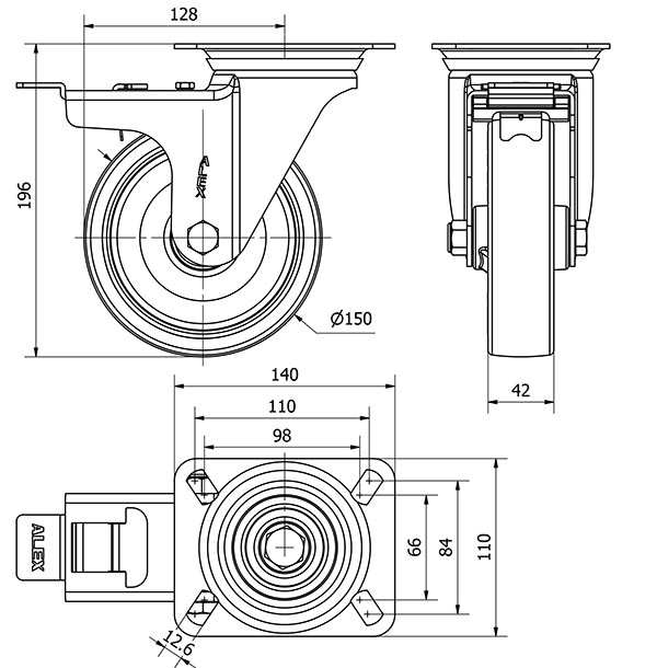R.GIR.PLACA FR.INOX.10ZVIFD150-POL POLIAMIX BLAN.-POLIUR.MARRON LISO