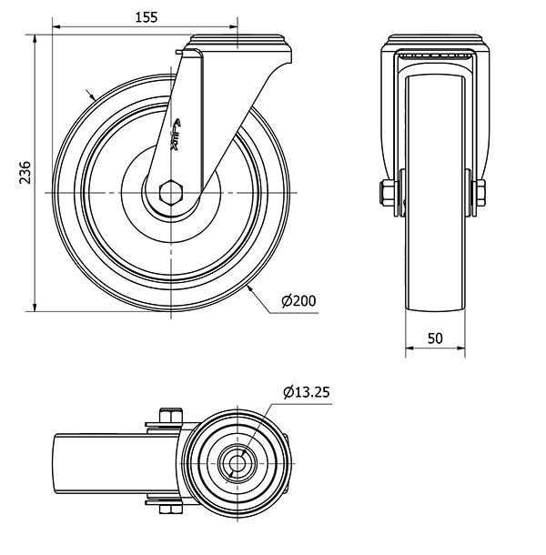R.GIR.AGUJ.M12 INOX.20ZVI200-POL POLIAMIX BLANCO-POLIUR.MARRON LISO