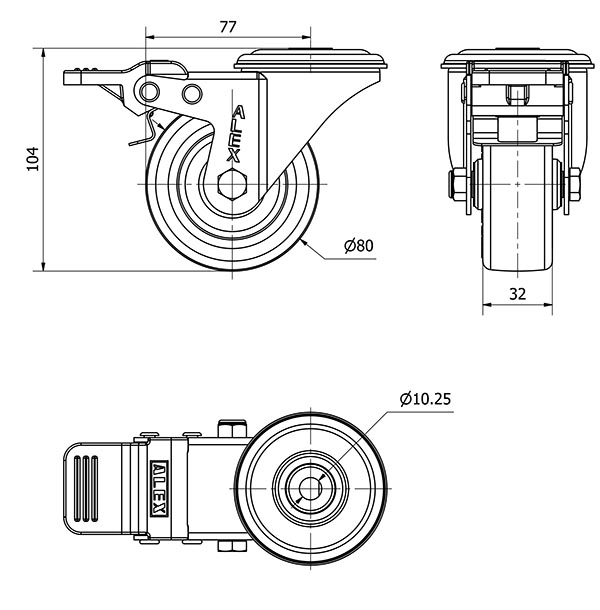 R.GIR.AGUJ.M10 FR.INOX.20ZVLIFD80-POL POLIAMIX BL-POLIUR.MARRON LISO
