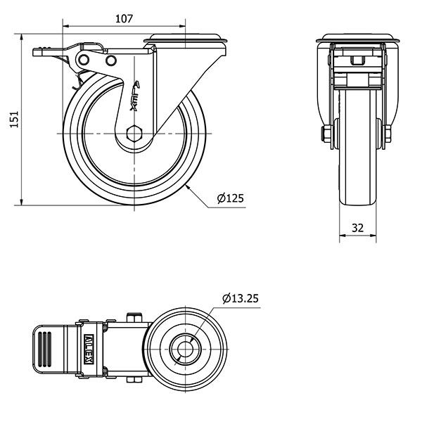 R.GIR.AGUJ.M12 FR.INOX.20ZVIFD125-POL POLIAMIX BL-POLIUR.MARRON LISO