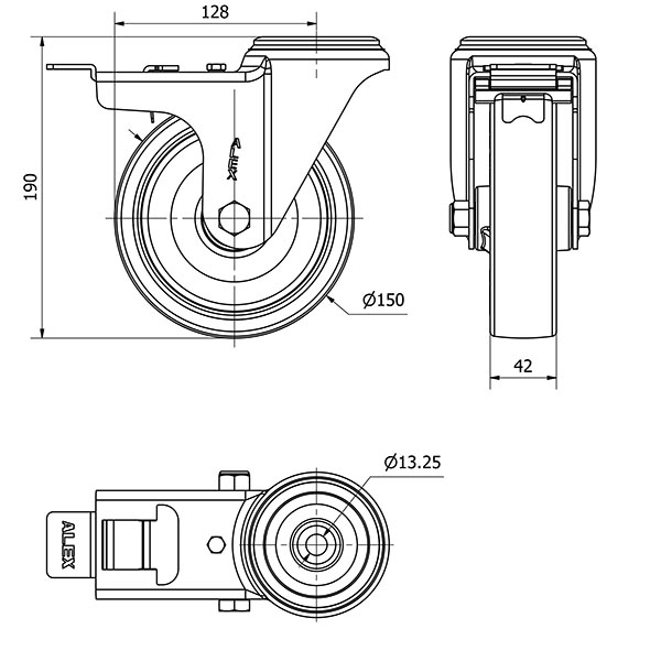 R.GIR.AGUJ.M12 FR.INOX.20ZVIFD150-POL POLIAMIX BL-POLIUR.MARRON LISO