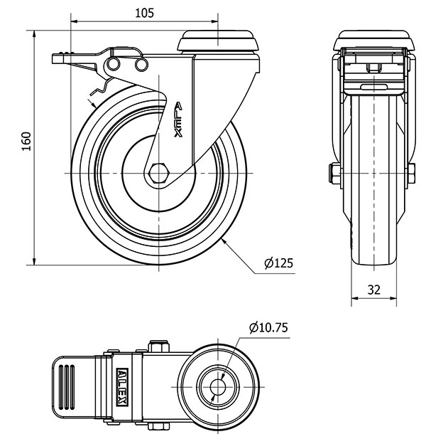 R.GIR.AGUJERO M10 FRENO 20BHAFD125CP-PPIA POLIAMIX-POLIUR.ROJO LISO