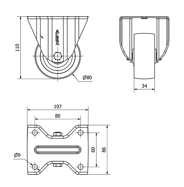 R.FIJA 17ZVL80-TA HIERRO FUNDIDO EJE LISO