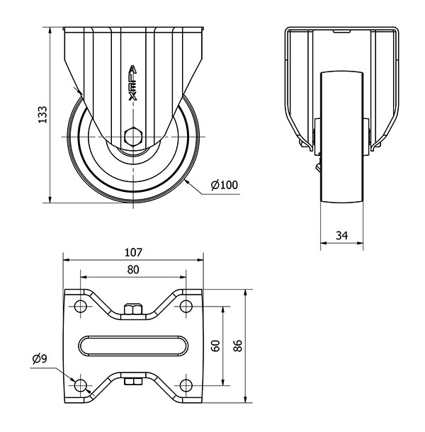 R.FIJA 17ZV100-TA HIERRO FUNDIDO EJE LISO