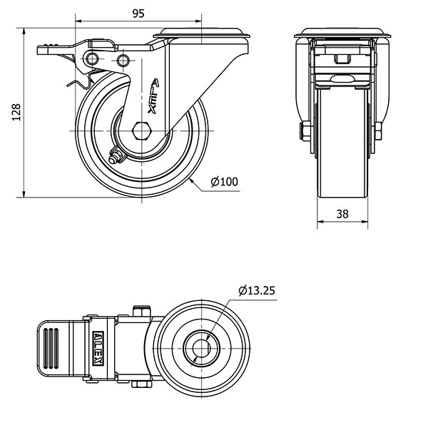 R.GIR.AGUJERO M12 FRENO 20ZVFD100-AUB ALUMINIO-POLIUR.NARANJA BOLAS