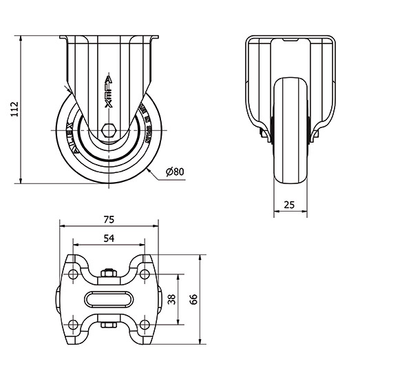 R.FIJA 17BH80CP-PGISB POLIAMIX-GOMA GRIS EJE BOLAS