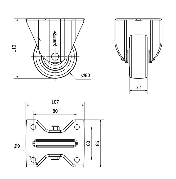 R.FIJA 17ZVL80-POA POLIAMIX BLANCO-POLIUR.AZUL EJE LISO