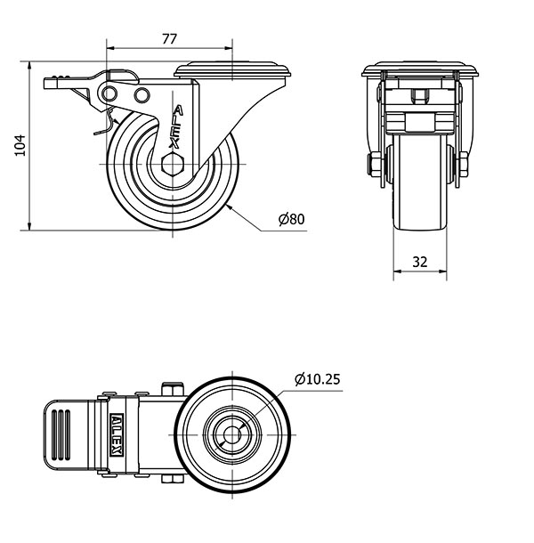R.GIR.AGUJ.M10 FRENO 20ZVLFD80-POA POLIAMIX BLANCO-POLIUR.AZUL LISO