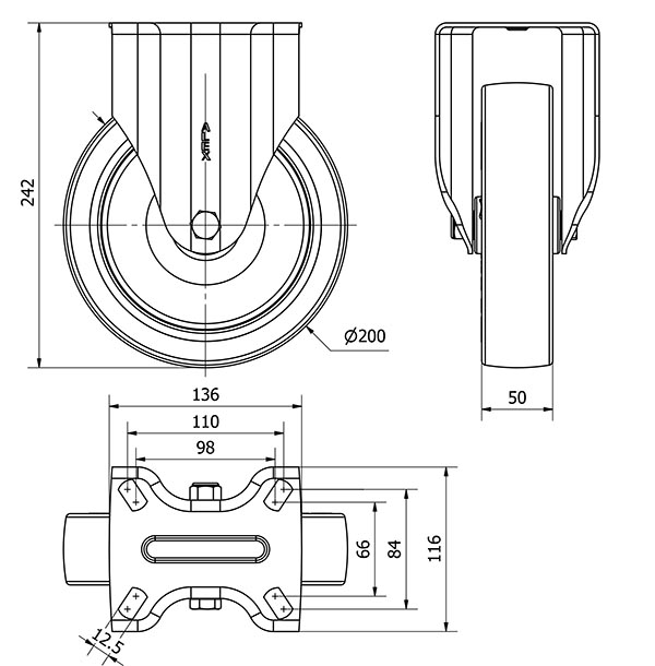 R.FIJA 17ZV200-POA POLIAMIX BLANCO-POLIUR.AZUL EJE LISO