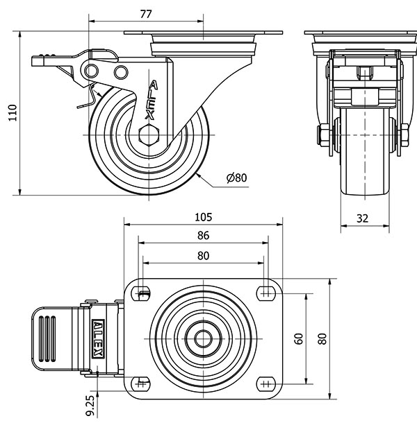 R.GIR.PLACA FR.INOX.10ZVLIFD80-POA POLIAMIX BLANCO-POLIUR.AZUL LISO