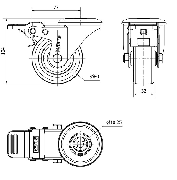 R.GIR.AGUJ.M10 FR.INOX.20ZVLIFD80-POA POLIAMIX BLAN-POLIUR.AZUL LISO