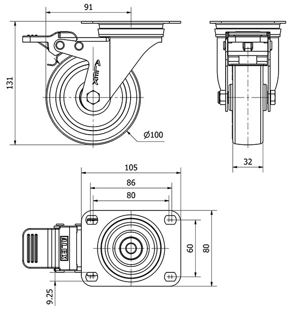R.GIR.PLACA FR.INOX.10ZVLIFD100-POA POLIAMIX BLANCO-POLIUR.AZUL LISO
