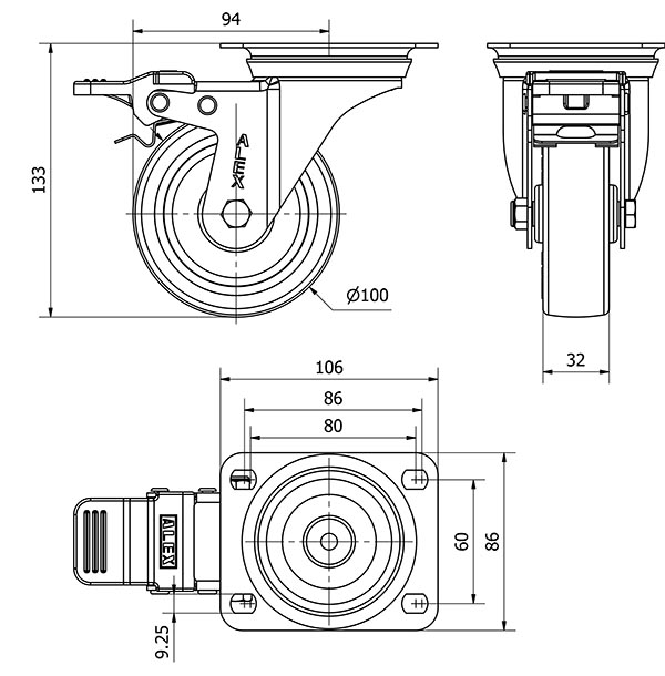 R.GIR.PLACA FR.INOX.10ZVIFD100-POA POLIAMIX BLANCO-POLIUR.AZUL LISO