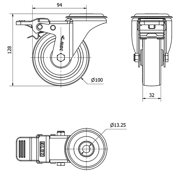 R.GIR.AGUJ.M12 FR.INOX.20ZVIFD100-POA POLIAMIX BL.-POLIUR.AZUL LISO