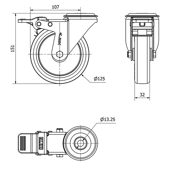 R.GIR.AGUJ.M12 FR.INOX.20ZVIFD125-POA POLIAMIX BL.-POLIUR.AZUL LISO