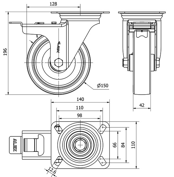 R.GIR.PLACA FR.INOX.10ZVIFD150-POA POLIAMIX BLANCO-POLIUR.AZUL LISO
