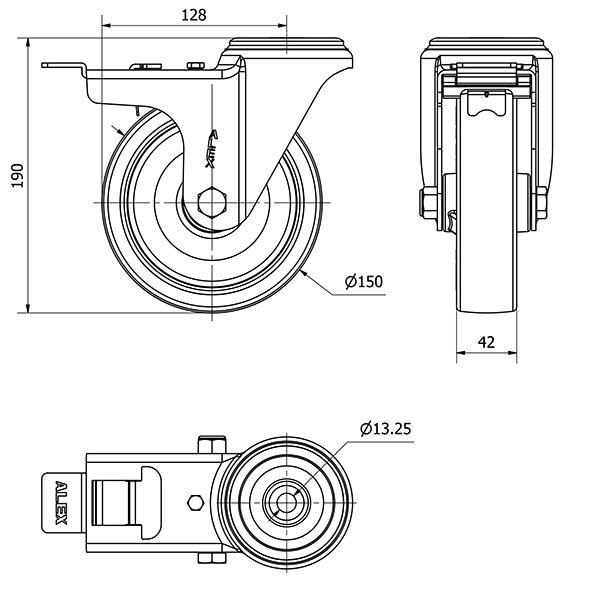 R.GIR.AGUJ.M12 FR.INOX.20ZVIFD150-POA POLIAMIX BL.-POLIUR.AZUL LISO