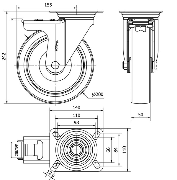 R.GIR.PLACA FR.INOX.10ZVIFD200-POA POLIAMIX BLANCO-POLIUR.AZUL LISO