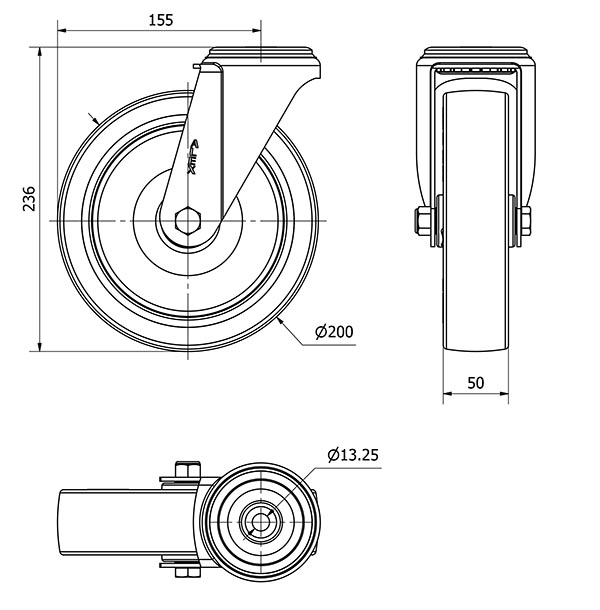 R.GIR.AGUJERO M12 INOX.20ZVI200-POA POLIAMIX BLANCO-POLIUR.AZUL LISO