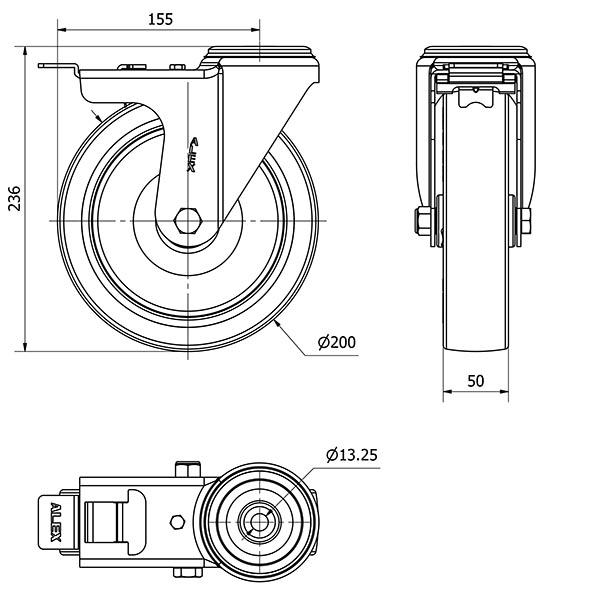 R.GIR.AGUJ.M12 FR.INOX.20ZVIFD200-POA POLIAMIX BL.-POLIUR.AZUL LISO