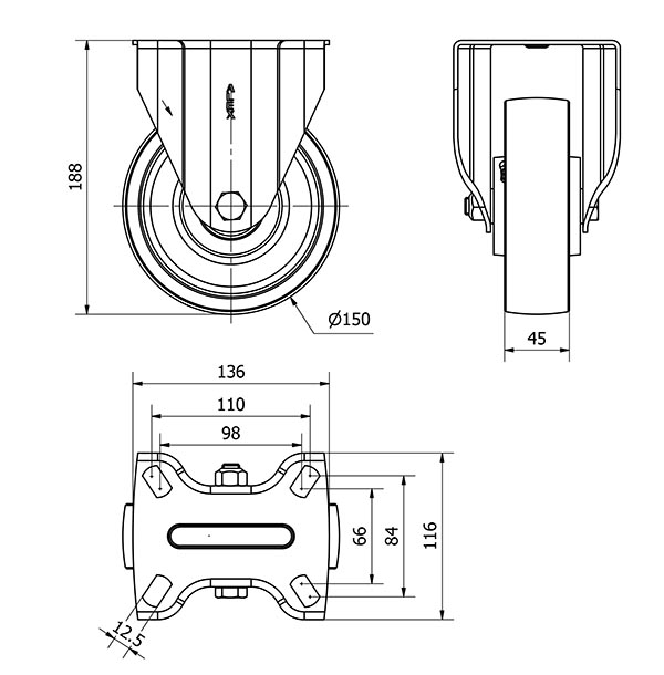R.FIJA 17TV150-CIB HIERRO FUNDIDO EJE BOLAS