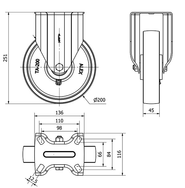 R.FIJA 17TV200-CIB HIERRO FUNDIDO EJE BOLAS