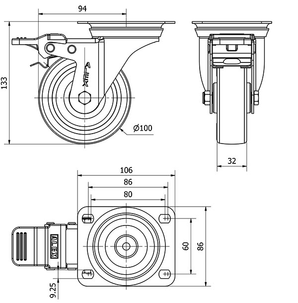 R.GIR.PLACA FR.INOX.10ZVIFD100-POLR POLIAMIX BLANC-POLIUR.MARRON ROD