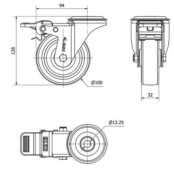 R.GIR.AGUJ.M12 FR.INOX.20ZVIFD100-POLR POLIAMIX BL-POLIUR.MARRON ROD