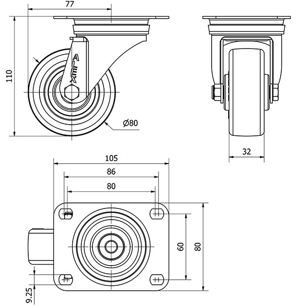 R.GIR.PLACA INOX.10ZVLI80-POAR POLIAMIX BLANCO-POLIUR.AZUL RODILLOS