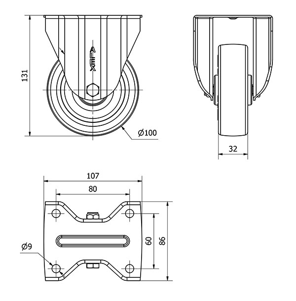 R.FIJA 17ZVL100-POLR POLIAMIX BLANCO-POLIUR.MARRON EJE RODILLOS