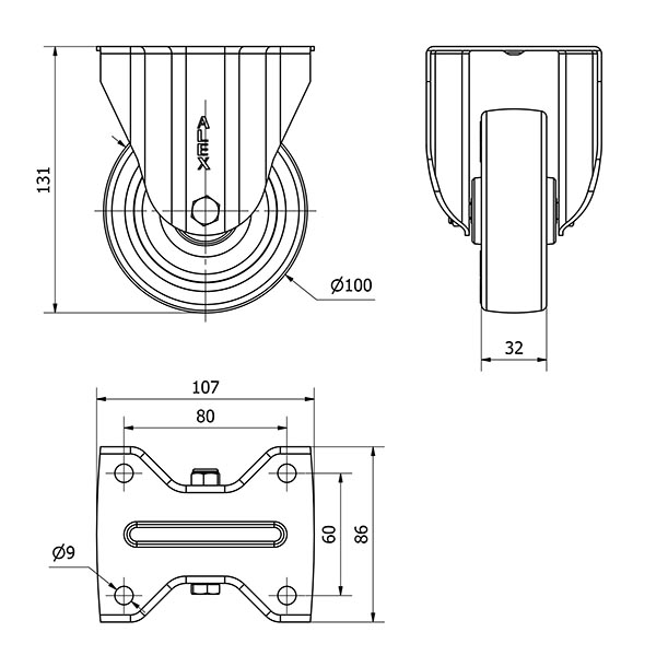 R.FIJA INOX.17ZVLI100-POLR POLIAMIX BLANCO-POLIUR.MARRON RODILLOS