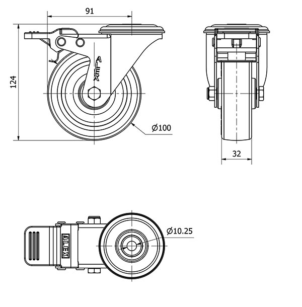 R.GIR.AGUJ.M10 FR.INOX.20ZVLIFD100-POLR POLIAMIX BL-POLIUR.MARR.ROD