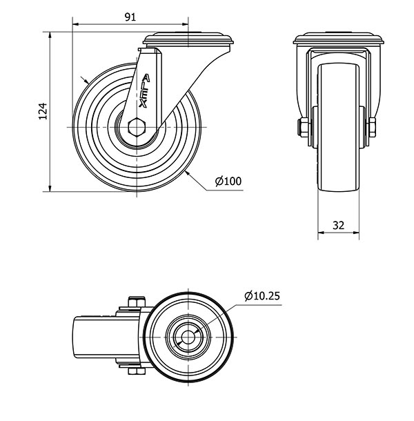 R.GIR.AGUJ.M10 INOX.20ZVLI100-POAR POLIAMIX BLANCO-POLIUR.AZUL RODIL