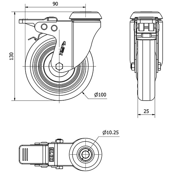 R.GIR.AGUJ.M10 FRENO INOX.20BHIFD100CP-PPI POLIAMIX-POLIUR.ROJO LISO