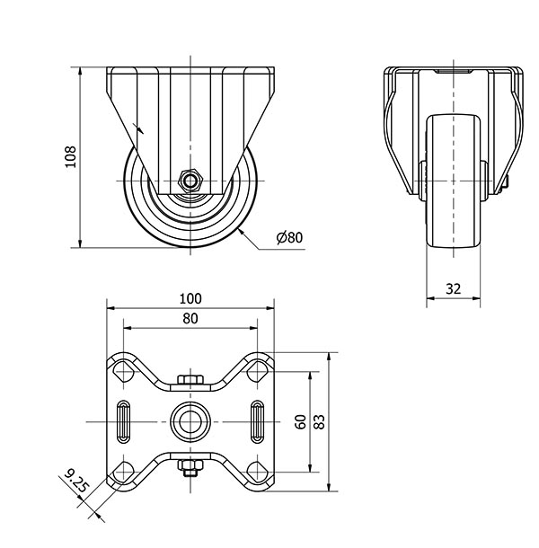 R.FIJA INOX.17ZLI80-POL POLIAMIX BLANCO-POLIUR.MARRON EJE LISO
