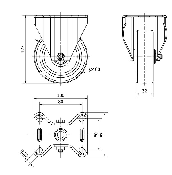 R.FIJA INOX.17ZLI100-POL POLIAMIX BLANCO-POLIUR.MARRON EJE LISO