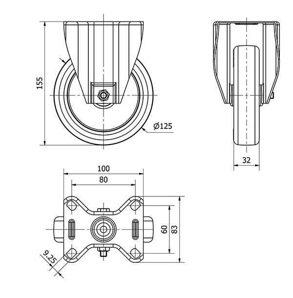 R.FIJA INOX.17ZLI125-POL POLIAMIX BLANCO-POLIUR.MARRON EJE LISO