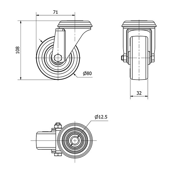R.GIR.AGUJ.M12 INOX.20ZLI80-POL POLIAMIX BLANCO-POLIUR.MARRON LISO