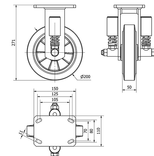 R.FIJA 17HLSE200-DEB SUSPENSION GOMA NEGRA ELASTICA EJE BOLAS