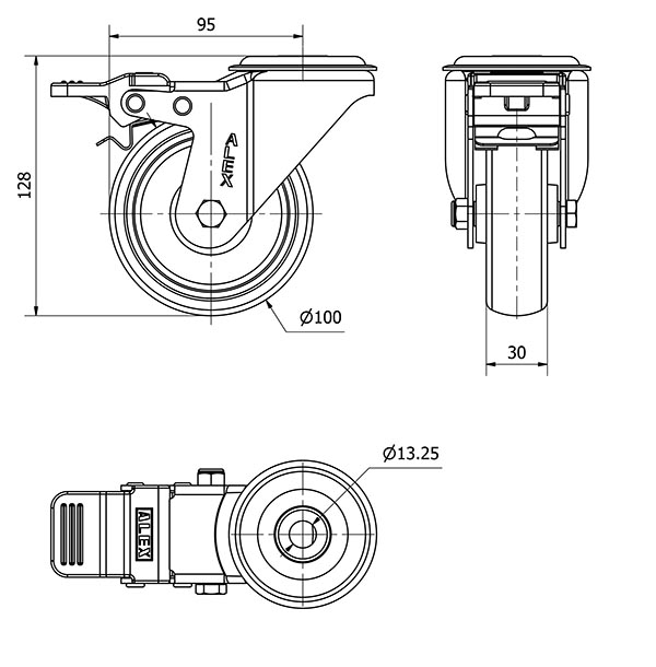 R.GIR.AGUJ.M12 FRENO 20ZVFD100-PGZR POLIAMIX-GOMA GRIS INYECT.RODILL