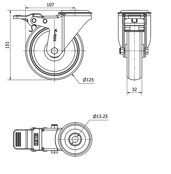 R.GIR.AGUJ.M12 FRENO 20ZVFD125-PGZR POLIAMIX-GOMA GRIS INYECT.RODILL